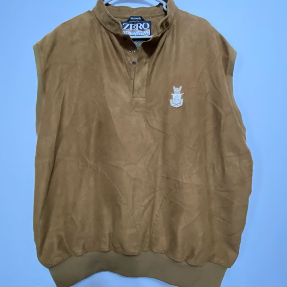 Zero Restriction Mens Large Brown Microsuede 1/4 … - image 1